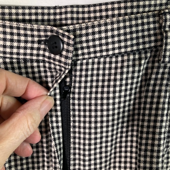 Womens Vintage Susan Bristol Gingham Maxi Skirt 10 Black White Cotton Back Zip - Picture 3 of 8